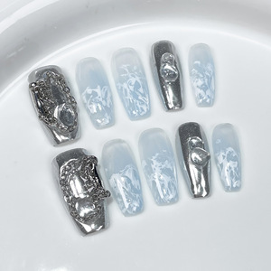 Alta calidad 10PCS <span class=keywords><strong>Uñas</strong></span> hechas a mano Forma de ataúd <span class=keywords><strong>Uñas</strong></span> postizas Kit de mujer Prensa 3D en las <span class=keywords><strong>uñas</strong></span> - Product Image 6