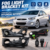 Kit de Rénovation de Phares Antibrouillard Bi-LED 3 Pouces pour Accent 2011-2016, Projecteur à Double Faisceau avec Supports Personnalisés et Cache de Phare Antibrouillard