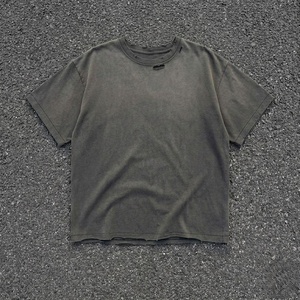 T-shirt décontracté en coton jersey pour homme, vert olive, à manches courtes, col rond, coupe classique, couleur unie, style tricoté - Product Image 2