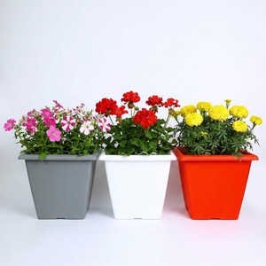 Verified Manufacturer Plastic Vietnam Modern Square Flower Pots Heavy Duty Colored <b>Planter</b> <b>Boxes</b> for Indoor Outdoor Gardening B - Product Image 1