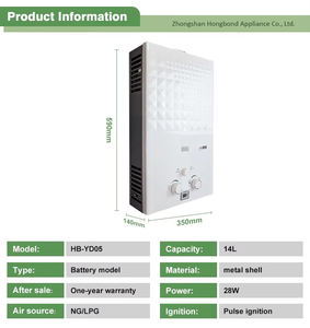 <span class=keywords><strong>Chauffe</strong></span>-<span class=keywords><strong>eau</strong></span> à <span class=keywords><strong>gaz</strong></span> <span class=keywords><strong>instantané</strong></span> électrique 6L-14L NG GPL avec échangeur <span class=keywords><strong>de</strong></span> chaleur en cuivre Type <span class=keywords><strong>de</strong></span> conduit <span class=keywords><strong>de</strong></span> fumée ouvert pour l'extérieur, la maison et le camping-car - Product Image 5