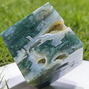 Vente en gros de cubes d'agate mousse naturelle de haute qualité, gravés, tendance mode, cristal de guérison, <span class=keywords><strong>géode</strong></span> de quartz, Feng Shui, pour les affaires - Product Image 4