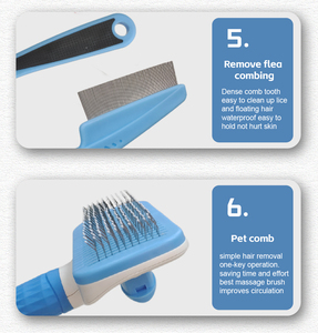 Juego de herramientas de aseo para mascotas, 8 Uds., cepillo de baño para mascotas, peine para quitar el pelo, peine para pulgas, cortaúñas y cepillo para perros en una bolsa - Product Image 5
