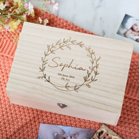 Pan bois boîte de premiers soins trésor nouveau-né bébé boîte cadeau mariage emballage organisateur inachevé en bois souvenir boîte