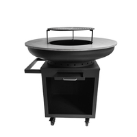Barbecue rond multifonctionnel 3-en-1 de haute qualité pour Noël et les fêtes, fait main, pour divertissement et divertissement autour du feu