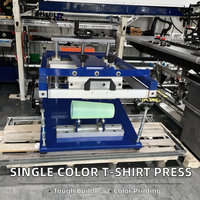 Nouvelle machine d'impression sérigraphique manuelle rotative monocolore, une station pour l'impression de t-shirts, de tissus, de cartes et d'étiquettes
