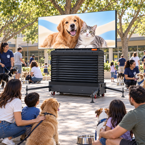 Écran LED extérieur grand format P4 sur roues, résistant au vent, panneau publicitaire réutilisable pour événements de divertissement en plein air, festivals et carnavals. - Product Image 4
