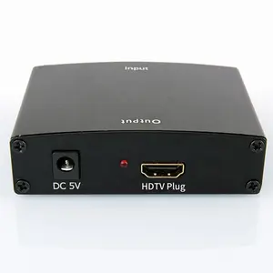 Metal kutu HD VGA adaptörü R/L ses Port RCA ses Video kablosu mini av vga hdtv dönüştürücü