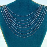 RINNTIN SC personnalisé 925 argent Sterling Italie lien mince chaîne réglable boîte croix singapour collier chaîne en argent bijoux fins