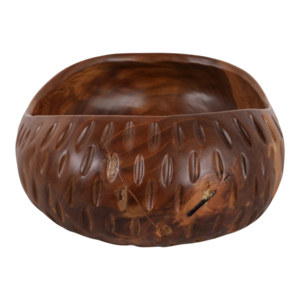 Ciotola decorativa in legno di teak, centrotavola rotondo per tavolino da caffè, bancone da cucina, elemento decorativo. - Product Image 3