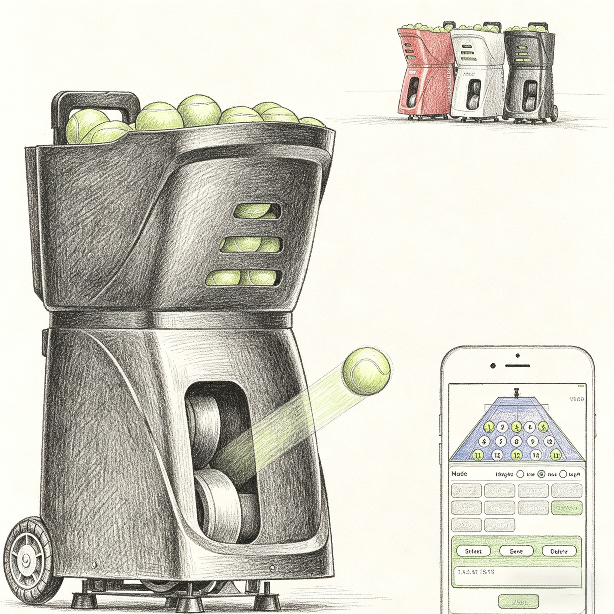 Tennis Shooter Professional Padel Tennis Ball Machine Outdoor APP Control Launcher Training Shooting Machine 100+ Balls