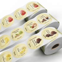 Autocollants personnalisés ronds avec logo, imperméables, pour restauration rapide, pour hamburgers, autocollants de 2/3 pouces pour sacs à emporter en rouleaux