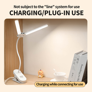 Portable double tête <span class=keywords><strong>pliable</strong></span> livre lumière Clip moderne LED USB lampe de lecture E26 ampoule Rechargeable utilisation intérieure signet lecteur de livre - Product Image 5