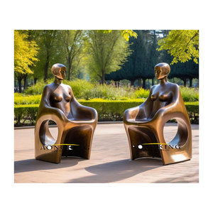 Diseño al aire libre Persona <span class=keywords><strong>triste</strong></span> Cobre Bronce Hombre Metal Decoración abstracta Escultura - Product Image 3
