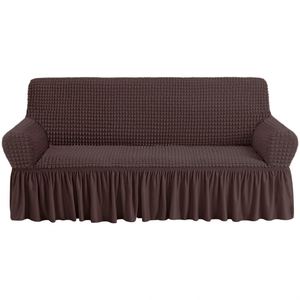 Wholesale Custom Color Modern Style <b>Sofa</b> Slipcover Elastic <b>Stretch</b> Fabric 94% Polyester 6% Spandex Solid Pattern Skirt Included - Product Image 1