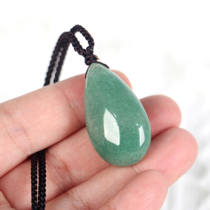Pendentif en cristal naturel en forme de goutte d'eau (améthyste, quartz rose) avec cordon en tissu pour cadeau - Vente en gros - Product Image 5