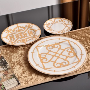 European Color Bone China <b>Dinnerware</b> Sets Family Tableware-Western Food Plate Bowl Coffee Set Classic Hot Sale Classic Giveaways - Product Image 3
