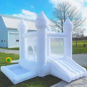 Bastante superventas <span class=keywords><strong>mini</strong></span> boda blanca interior al aire libre niño jugando juguete blanco castillo inflable Casa de rebote - Product Image 6
