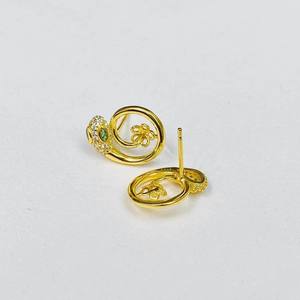 22441 Argent S925 Accessoires de perles DIY, plateau vide pour bijoux serpent spirituel, boucles d'oreilles avec perles de 6-8 mm - Product Image 3