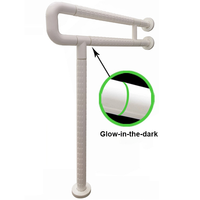 Barre de sécurité WC en gros, blanche et jaune, en ABS et acier inoxydable 201, support de toilettes sur pied pour la maison, l'hôpital et les maisons de retraite