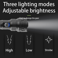 Lampe torche LED zoomable haute puissance rechargeable en alliage d'aluminium, torche tactique, charge Type-C, affichage de la puissance, lampe de camping et de randonnée