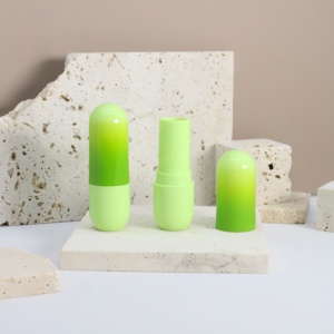 Tubo de lápiz labial vacío Yuecai con forma de cápsula, tapa degradada <span class=keywords><strong>verde</strong></span> <span class=keywords><strong>lima</strong></span>, bálsamo labial con base de <span class=keywords><strong>menta</strong></span>, personalizado - Product Image 3