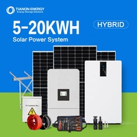 Système solaire domestique hors réseau 48V à phase divisée 20kW MPPT, système d'énergie solaire autonome haute tension avec onduleur et stockage de batterie