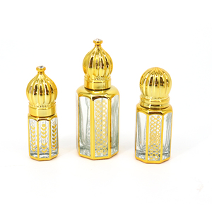 3ml 6ml 12ml Bát giác thiết kế nhỏ nhỏ vàng di động con lăn rỗng điền dầu nước hoa attar Arabian dính chai thủy tinh - Product Image 1