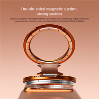 Support magnétique pour téléphone en aluminium aéronautique à double roulement, rotation à 360 degrés, support anneau 2-en-1 pour voiture, bureau, cuisine, yoga
