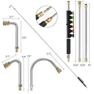Stm High Pressure <b>Washer</b> Extension Rod 1/4 Inch Quick Connect Stainless Steel <b>Car</b> Washing Cleaner Accessory - Product Image 2
