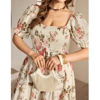 Robe longue plissée personnalisée pour femme, style décontracté d'été, coupe trapèze à volants, 100 % rayonne viscose, robe de plage maxi