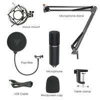 Microphone à condensateur MAONO USB pour instruments, kit tout-en-un pour enregistrement sur PC, avec pied de microphone, microphones pour podcast et jeux