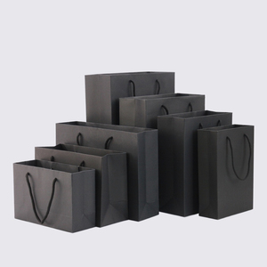Sacchetto di Carta per Shopping <span class=keywords><strong>e</strong></span> Regalo con Logo Personalizzato, Prezzo all'Ingrosso, Nero Opaco, Marrone, Bianco, per Confezionamento Abbigliamento - Product Image 1