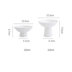 Mangkuk alas kaki keramik putih 5 inci, dudukan mangkuk buah dekoratif tampilan makanan penutup untuk dekorasi meja melayani nampan - Product Image 5