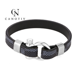 Hot Sale Stainless Steel <strong>Magnetic</strong> <strong>Clasps</strong> for Flat Leather <strong>Bracelet</strong> Men Fashion True Leather <strong>Bracelets</strong> - Product Image 5