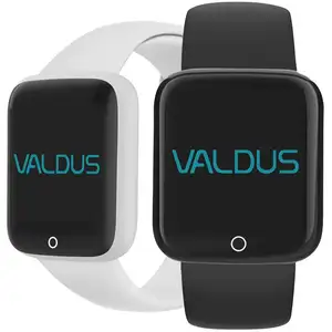 Valdus Smartwatch LCD para mulheres e homens, relógio inteligente clássico preto personalizado para celular, moda de banda de saúde, ODM, personalizado