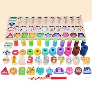 Juguete Educativo Montessori 4 en 1 con Forma de Animales, Tablero de Actividades Sensoriales, Juguete de Pesca de Madera para Niños y Niñas - Product Image 5