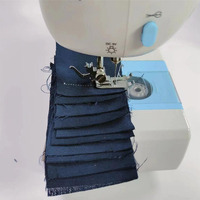 Machine à coudre domestique mini entièrement automatique populaire 508A avec pédale de point de bourdon D&D bleue et blanche, durable et portable