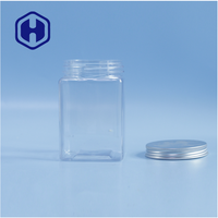 Pots de stockage en plastique PET carrés transparents couvercles poignée pour stocker des collations de sucre bonbons pour biscuits chocolats nourriture pour bébé pour
