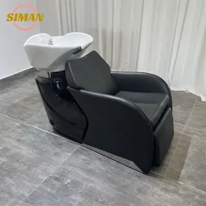 Juego de sillas de champú Siman, muebles de peluquería baratos y cómodos a la venta, al por mayor precio de fábrica, lujo personalizado, entrega rápida