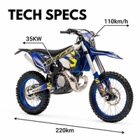 Moto tout-terrain à essence 2 temps 300CC XFH 35KW 110km/h Autonomie 220km Réservoir de carburant 11.4L Motocross pour adultes Style similaire à Yozma