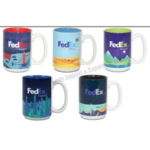 15 Oz. 15oz. Tasse à café en céramique El Grande Giant blanc brillant deux tons couleur enveloppante grande sublimation photo - Product Image 5