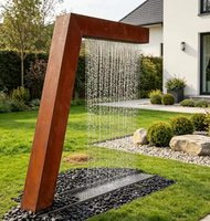 Sculpture d'art moderne en acier Corten, fontaine extérieure, résistante au feu, résistante à l'eau, durable, écologique, 110-230V