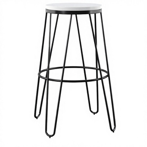 Retro Industrial Bar <b>Stool</b> Metal Frame Wooden Top Counter Height <b>Stool</b> for Home Kitchen Island Hotel and Bar - Product Image 2