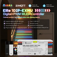 Controlador LED Elite ESP32 1D2P-EXMU para Tiras de Luz Digital PWM CCT Monocromáticas, Alcance de 30 Metros, Carga Máxima de 360W, Garantía de 2 Años