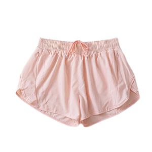 Women's Solid Pink Summer Sports Yoga Shorts Quick-Dry Breathable Spandex/Polyester Elastic Mid Anti-Exposure - Product Image 1