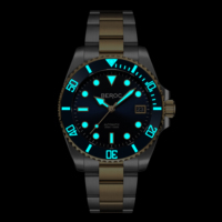 Montre automatique pour homme avec lunette en céramique bicolore, fabrication OEM personnalisée, étanche 300 m, montre de plongée, montre mécanique automatique