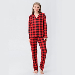 RTS Custom Manga Longa Casal Crianças Combinando Família Feminina Loungewear Pijama De Natal Conjunto Familiar - Product Image 3
