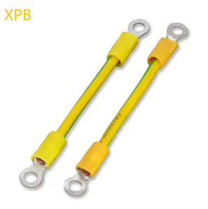 リング端子ハーネスワイヤー 30A 10AWG 黄緑色 PVC 絶縁接地ケーブル家庭用電化製品用アースケーブル - Product Image 1