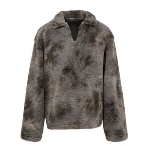 Finch Garment Ropa de calle personalizada Fleece Blank Pullover Poliéster Sudadera Baggy Lana gruesa Fuzzy Sherpa Chaqueta recortada de invierno - Product Image 4